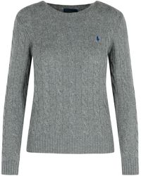 Polo Ralph Lauren - 'julianna' Gray Wool En Cashmere Sweater - Lyst