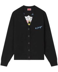 KENZO - Vest Van Wol En Katoen " Wild Tiger". - Lyst