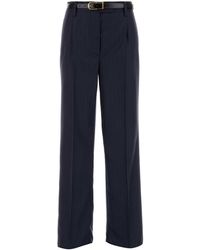 Prada - Embroidered Wool Pant - Lyst