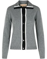 Marni - Grey Virgin Woll -Strickjacke - Lyst