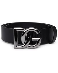 Dolce & Gabbana - Black Lear Belt - Lyst