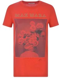 Max Mara - Katoenen Bedrukt T-shirt - Lyst