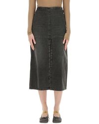 MM6 by Maison Margiela - Long Denim Skirt - Lyst