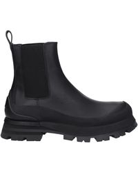McQueen - 'S Stivali Di Pelle Neri - Lyst