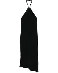 The Attico - Halter Neck Midi Dress With Metallic Detail - Lyst