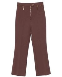 Elisabetta Franchi - Hose aus doppeltem Krepp - Lyst