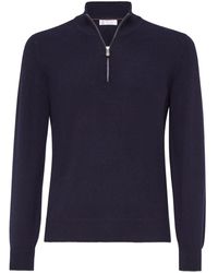 Brunello Cucinelli - Kaschmirpullover Mit Reißverschluss - Lyst