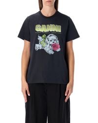Ganni - T-Shirt Met Logoprint - Lyst