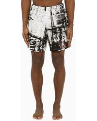 Alexander McQueen - Alexander Mc Queen Abstract Print Swim Shorts With Logo - Lyst