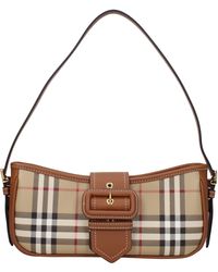 Burberry - Schoudertassen Vrouwen Stoffen Beige/bruin - Lyst
