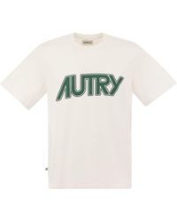 Autry - Crew Neck T-shirt avec logo avant - Lyst