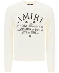 Amiri - Wool Sweater With Embroidered Arts District Details - Lyst