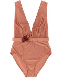 Zimmermann - 'lucky Plunge Flower' One Piece Swimsuit - Lyst