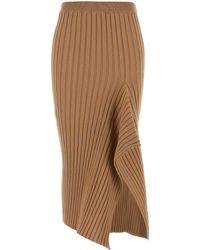 Stella McCartney - Camel Cotton Skirt - Lyst
