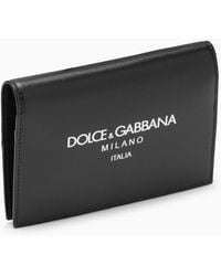 Dolce & Gabbana - Dolce&Gabbana Calfskin Passport Holder With Logo - Lyst