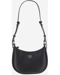 Pinko - Baby Half Moon Leather Shoulder Bag - Lyst