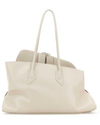 The Attico - Ivory Leather Medium La Passeggiata Shoulder Bag - Lyst