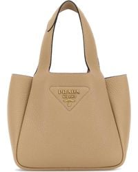 Prada - Beige Leather Handbag - Lyst