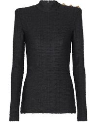 Balmain - Top con monograma Ls Bouclette de - Lyst