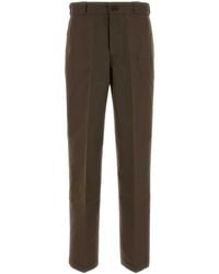 Prada - Brown Canvas Pant - Lyst
