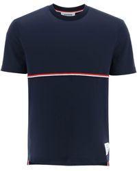 Thom Browne - T -shirt Mit Trikolorentasche - Lyst