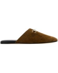 Gucci - Camel Suede Slippers - Lyst