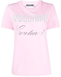 Moschino - Camiseta embellecida de cristal de alta costura de alta costura - Lyst