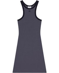 Courreges - Sleeveless Steel Mini Dress - Lyst