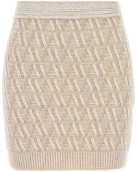 Fendi - Embroidered Silk Blend Mini Skirt - Lyst