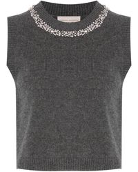 Semicouture - Rhinestone-Embellished Top - Lyst