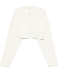 TOTEME - Wool Cropped Cardigan - Lyst