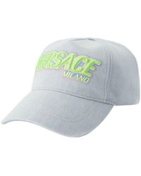 Versace - Cap Denim Blauw - Lyst