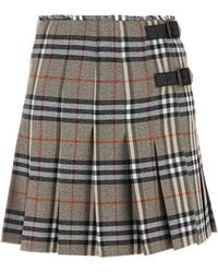 Burberry - Embroidered Wool Skirt - Lyst