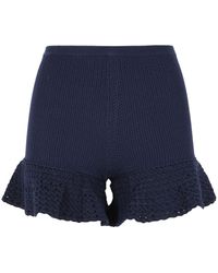 Self-Portrait - Viscose Blend Shorts - Lyst