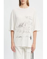 Ann Demeulemeester - Aga High Comfort T Shirt With "Wild Wind Blows" Print - Lyst