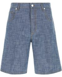 Fendi - Light Chambray Bermuda Shorts - Lyst