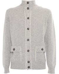 Kangra Cashmere - Knitted Jacket With Buttons And Pockets Wool Cashmere Heavy - Lyst
