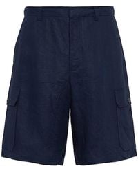 Prada - Bermudas de lino - Lyst