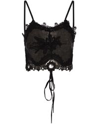 Maurizio Mykonos - Linen And Rayon Lingerie-Style Top With Embroidery And Corset Back - Lyst