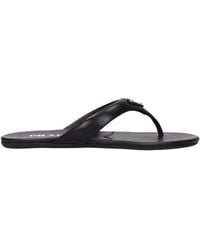 Prada - Leather Flip Flops - Lyst
