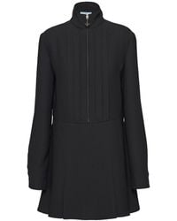 Prada - Triangle-logo Pleated Mini Dress - Lyst