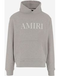 Amiri - Cotton Sweatshirt With Hood And Contrasting Logo Detail - Lyst