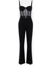 Elisabetta Franchi - Light Crepe And Tulle Jumpsuit - Lyst