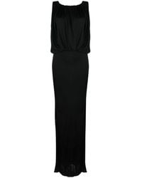 Saint Laurent - Vestido largo drapeado - Lyst