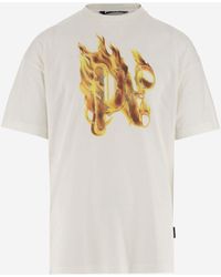 Palm Angels - Cotton T Shirt With Graphic Print And Logo - Lyst