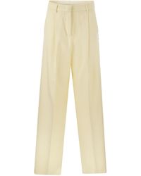 Sportmax - Zirlo Wide Leg Trousers In Cotton And Viscose - Lyst