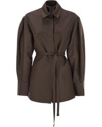 Max Mara - Affari Linnen En Zijdehemd Met Riem - Lyst