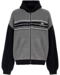 Balenciaga - Sweatshirt With Fixed Hood And Logo Lettering On The Front - Lyst
