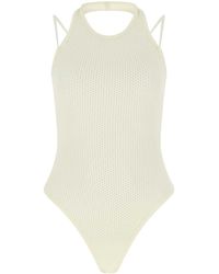 ANDREA ADAMO - Ivory Stretch Viscose Blend Bodysuit - Lyst