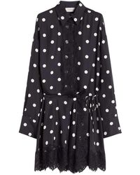 Sportmax - Vestido Corto Con Encaje Negro - Lyst
